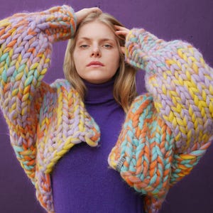 Chunky Knit Sweater, chunky yarn oversized cardigan, Super Chunky yarn sweater, Giant Knit Sweater, Bulky sweater, Chunky yarn knit cardigan