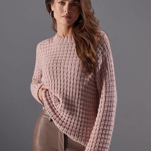Handmade Alpaca Wool Sweater – Loose Fit Pullover, Warm Knit Jumper, Cozy Winter Women's Clothing, Gift for Her